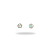 Aretes Halo Ópalo – Plata 925 con rodio