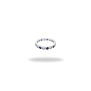 Anillo eternity plata 925 con zirconias blancas y azules