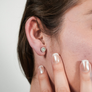 Aretes Halo Ópalo – Plata 925 con rodio