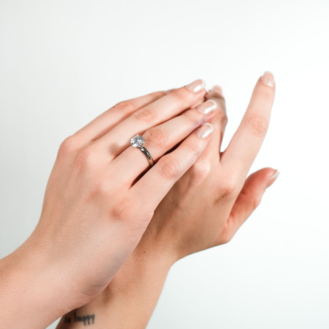 Anillo Solitario Promesa – Plata 925 con rodio y zirconia cúbica