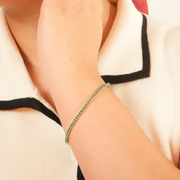 Pulsera Verde Dual – Plata 925 con rodio