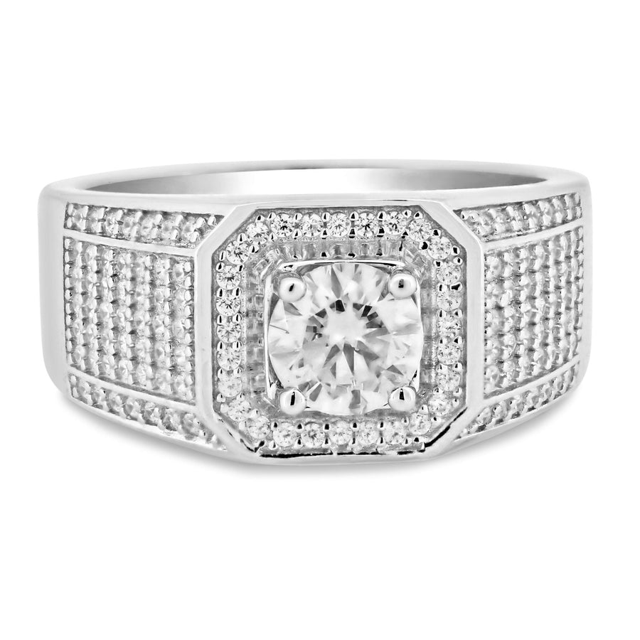 Anillo Moissanita 1 ct para Caballero – Plata .925 con rodio