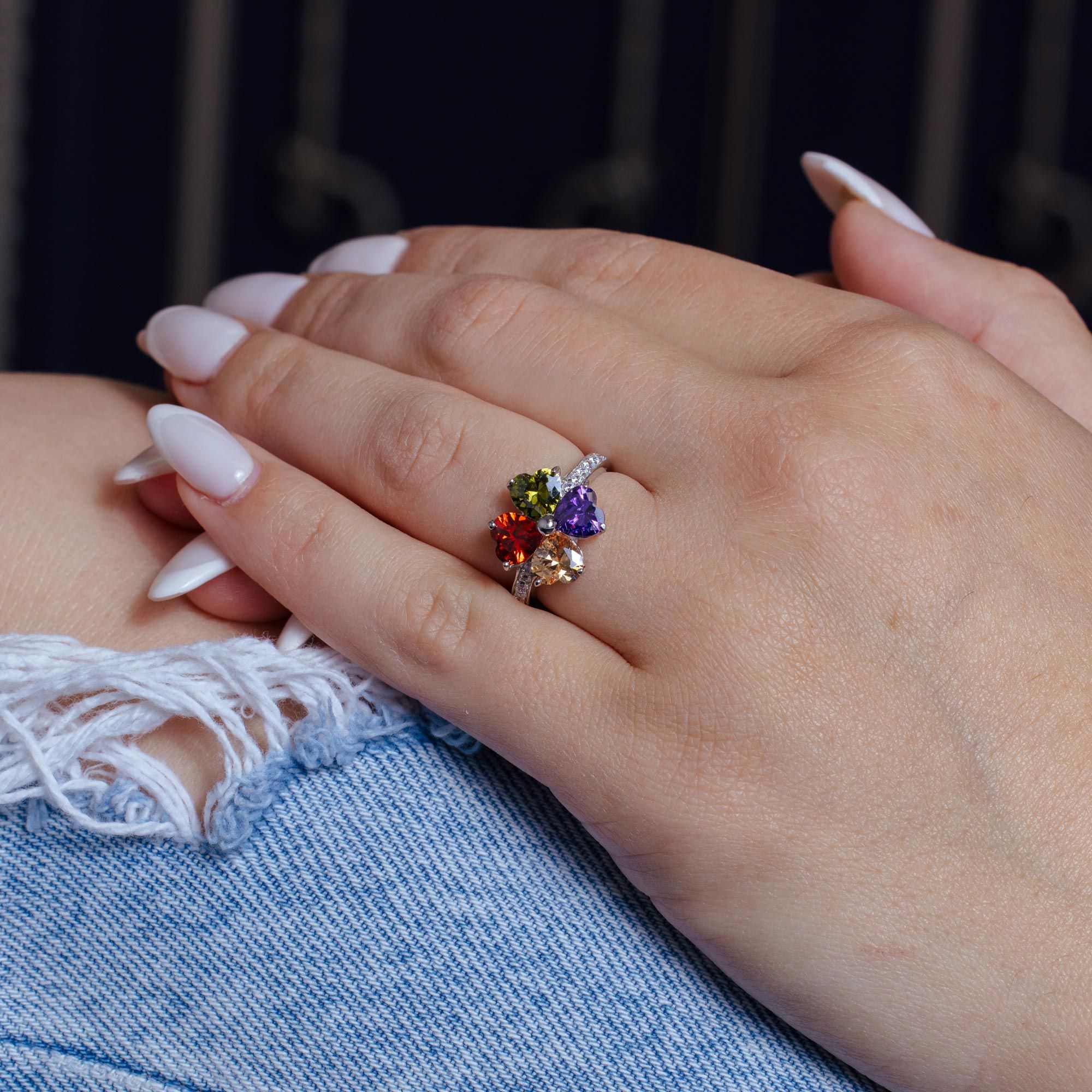 Anillo Flor Multicolor en Plata 925 – Un jardín de brillo