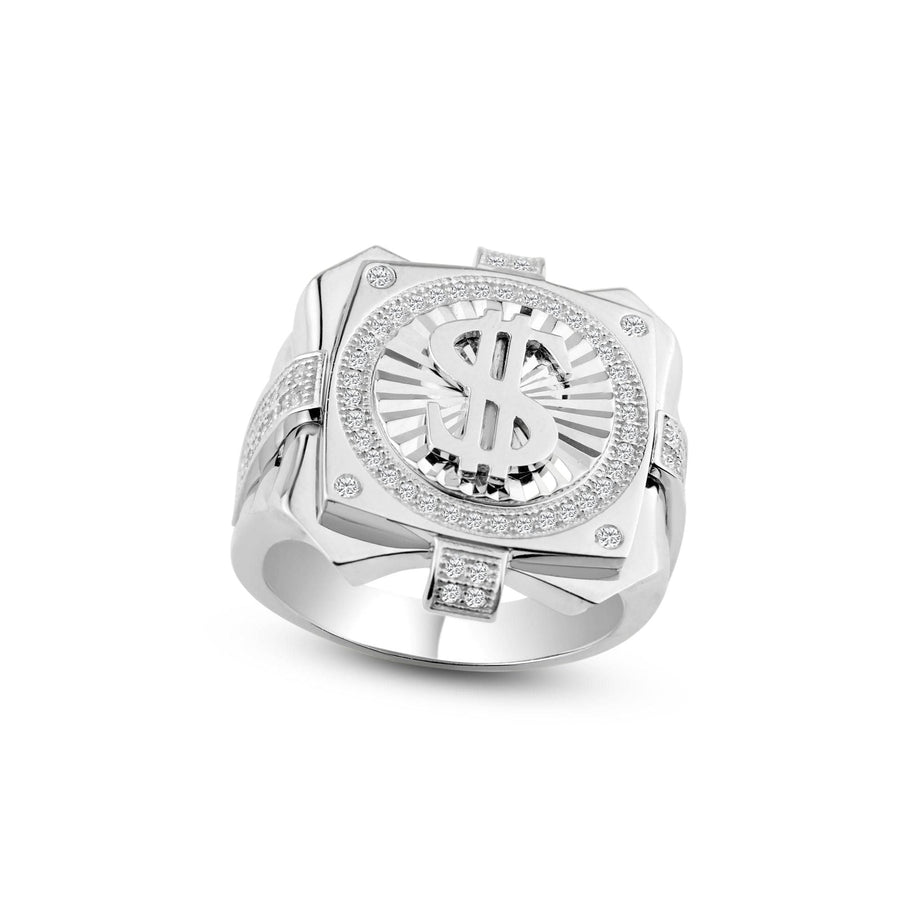 Anillo Signo de Dólar para Caballero – Plata .925 con rodio