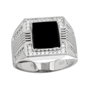 Anillo Ónix Plano para Caballero – Plata .925 con rodio