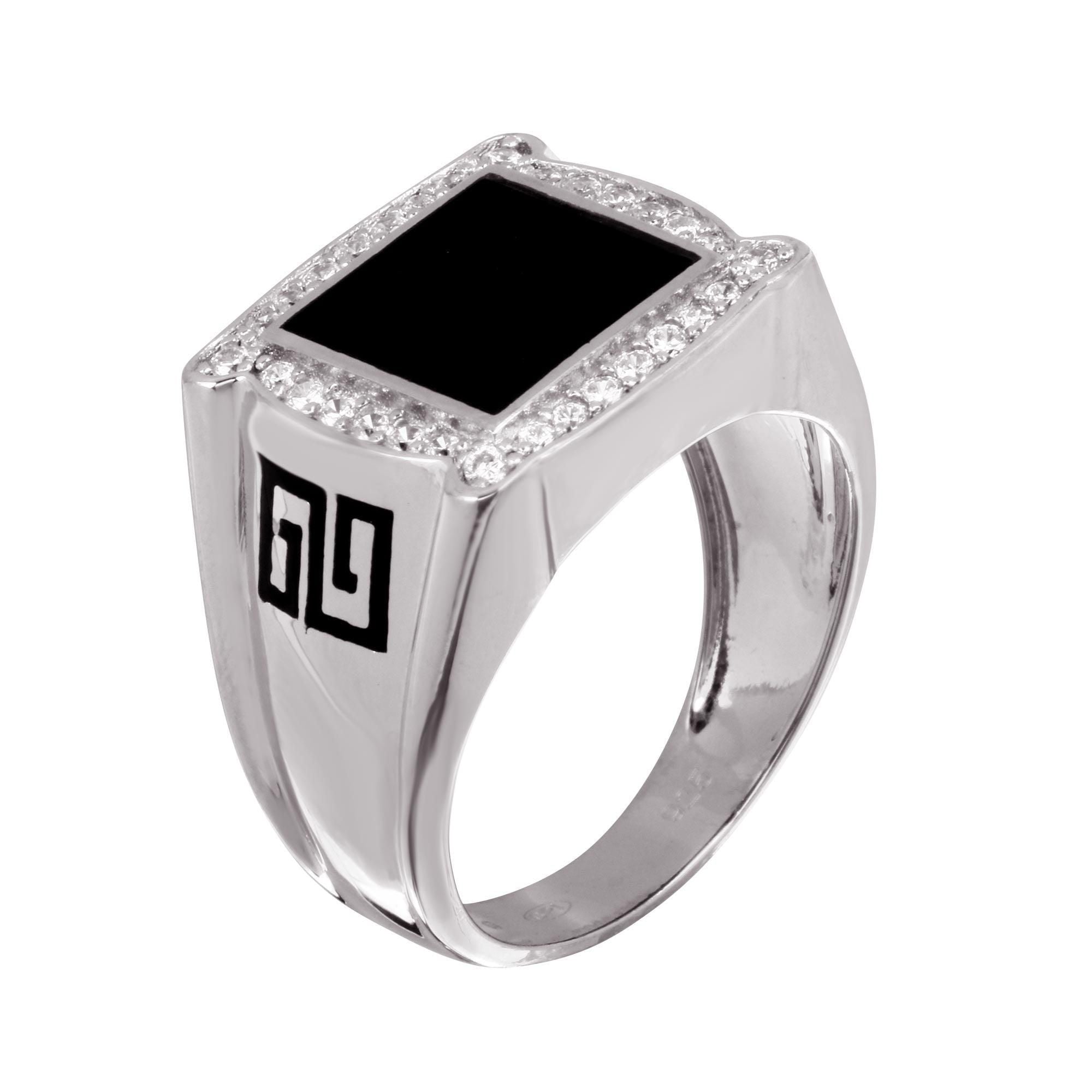 Anillo Greca Cuadrada para Caballero – Plata .925 con rodio