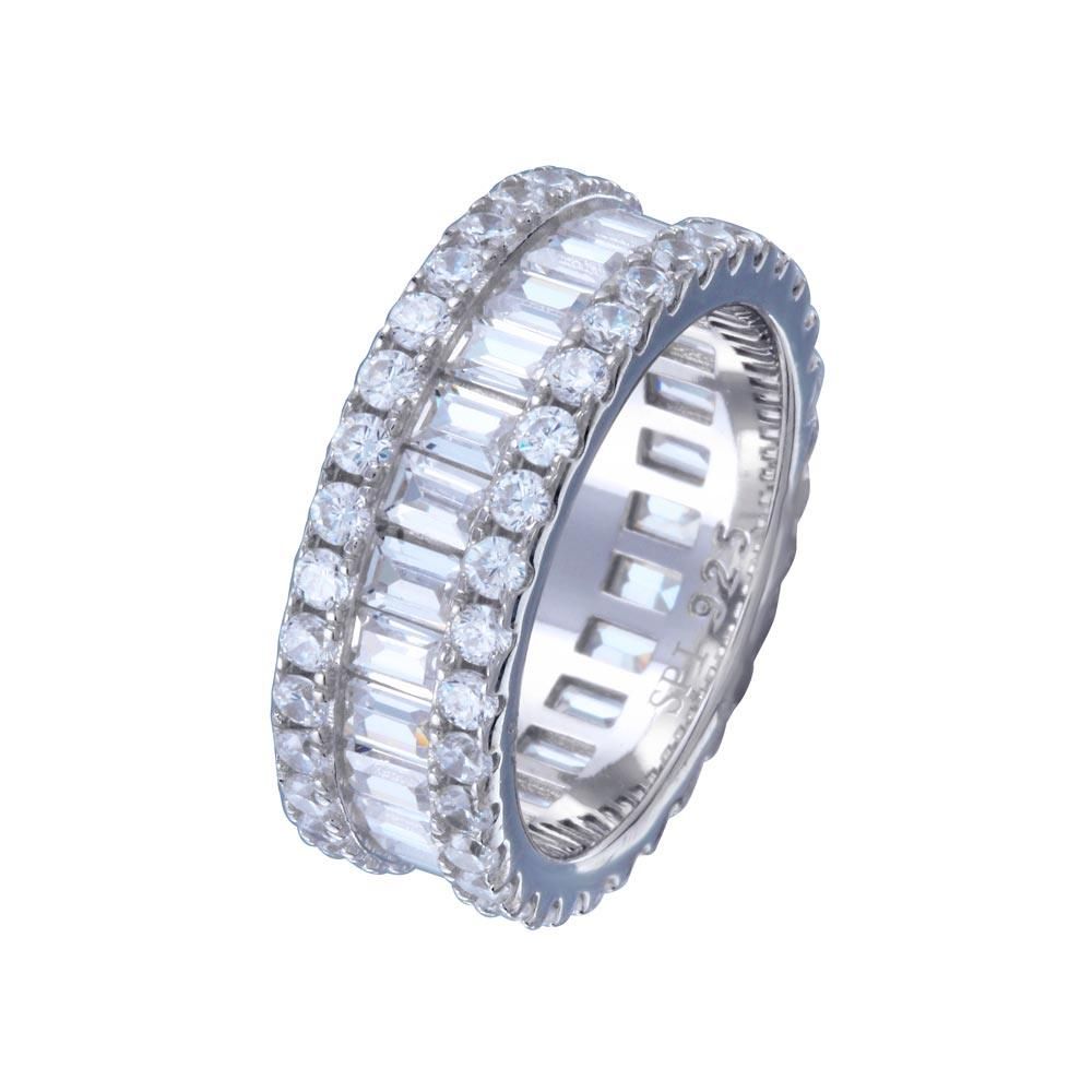 Anillo Banda Baguette con Borde en Plata 925 – Elegancia lineal