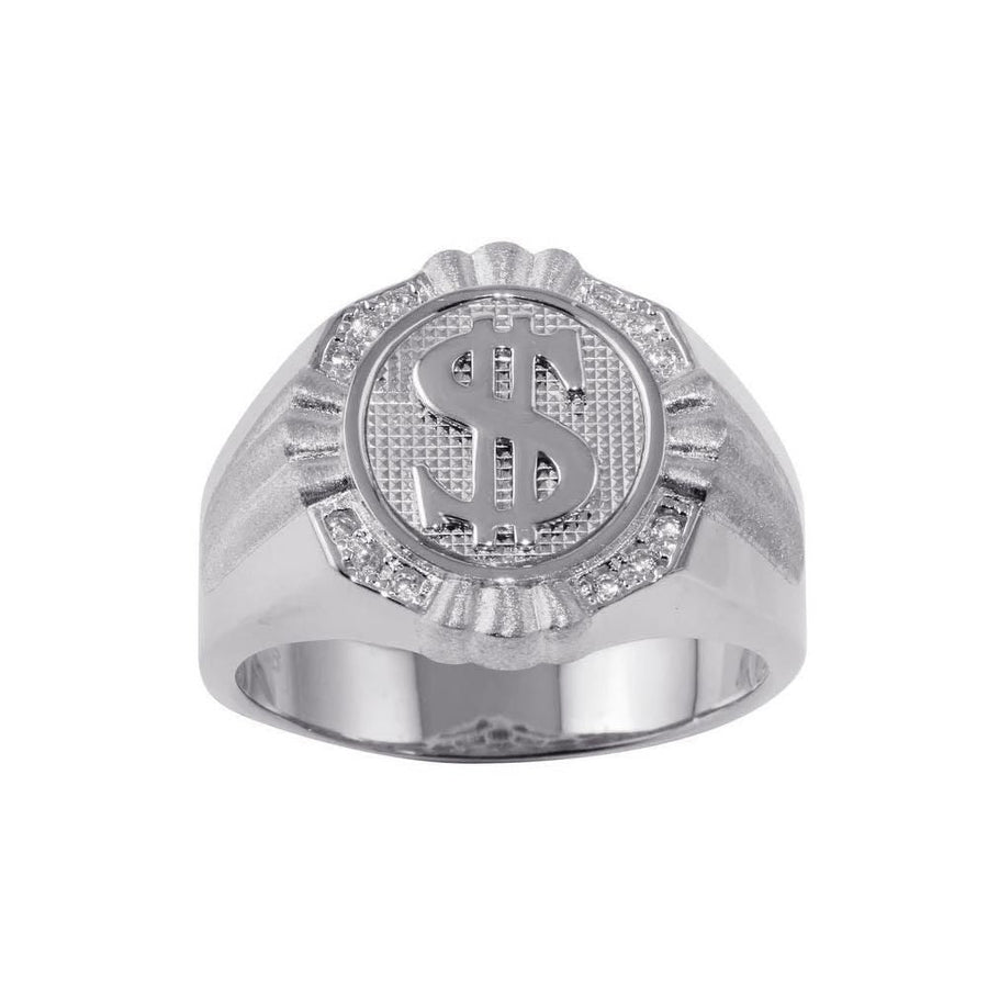 Anillo Dólar Mate para Caballero – Plata .925 con rodio