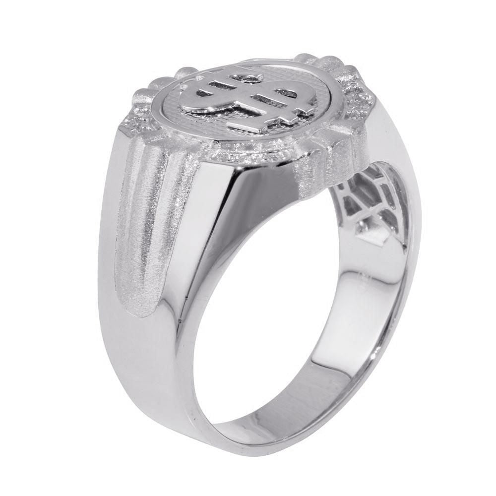 Anillo Dólar Mate para Caballero – Plata .925 con rodio