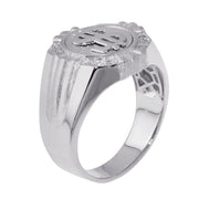 Anillo Dólar Mate para Caballero – Plata .925 con rodio
