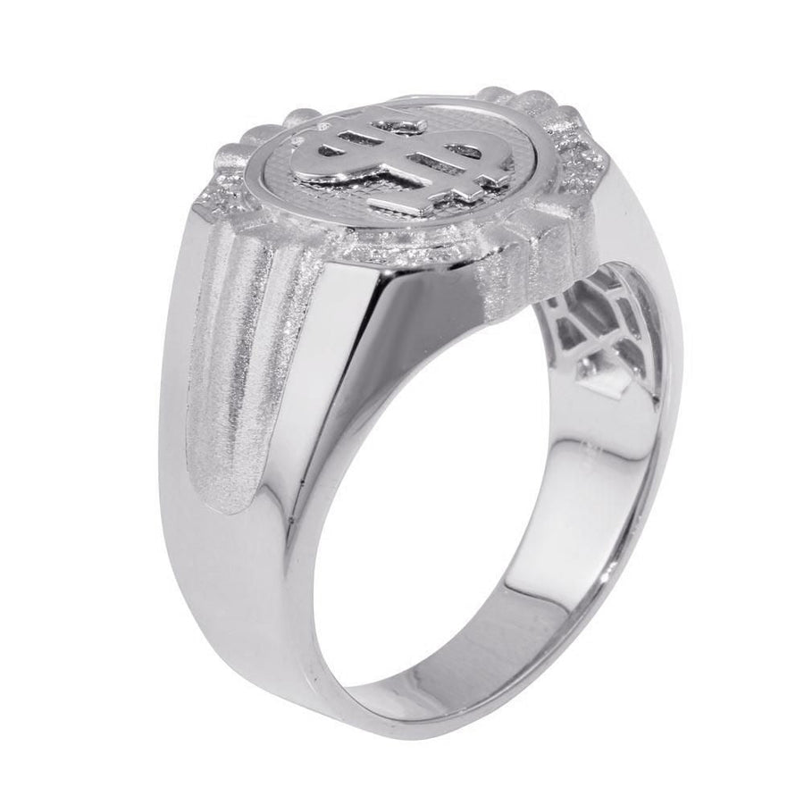 Anillo Dólar Mate para Caballero – Plata .925 con rodio