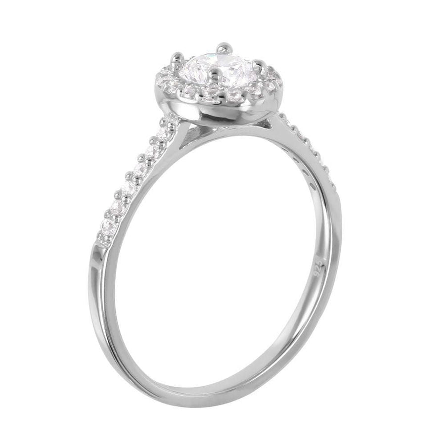 Anillo Solitario Redondo en Plata 925 – Brillo centrado