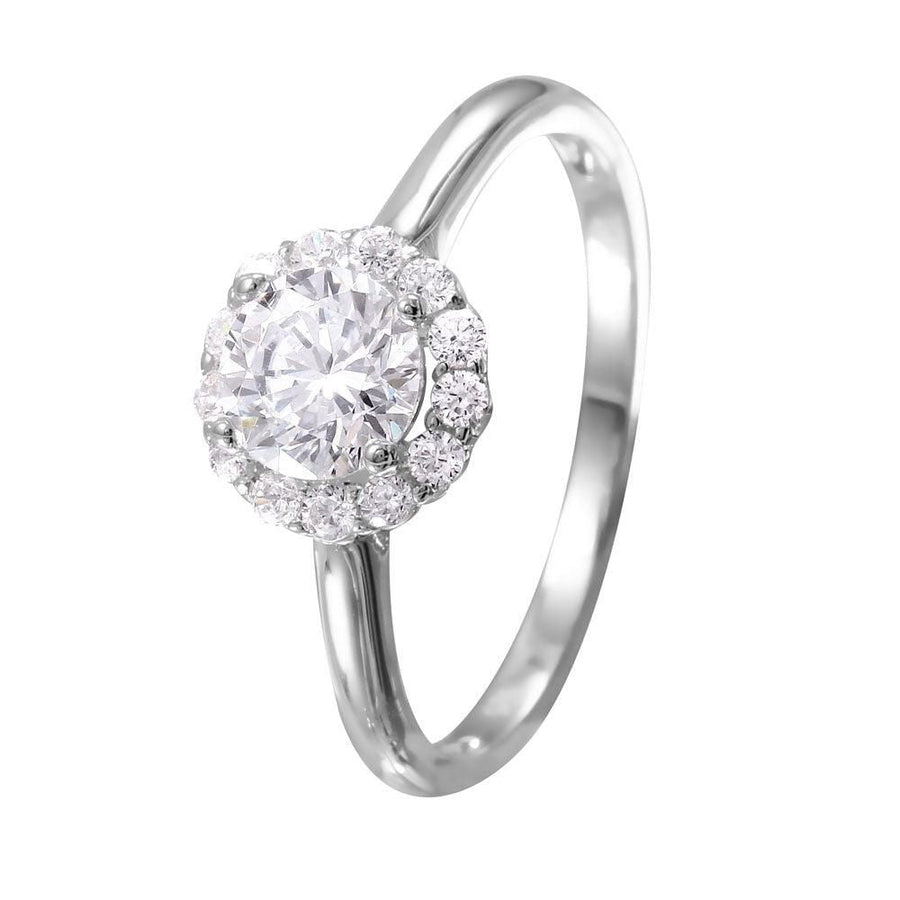 Anillo Cúmulo de Circonitas Redondas en Plata 925 – Brillo central
