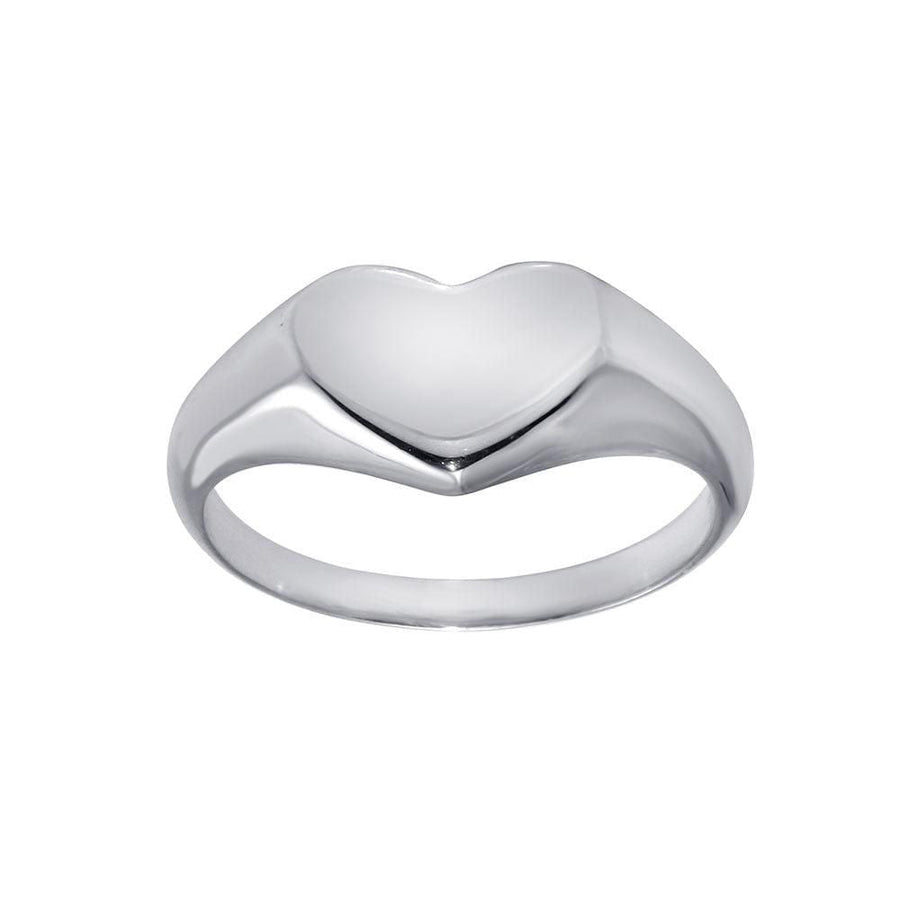 Anillo Corazón Liso en Plata 925 – Símbolo de amor clásico