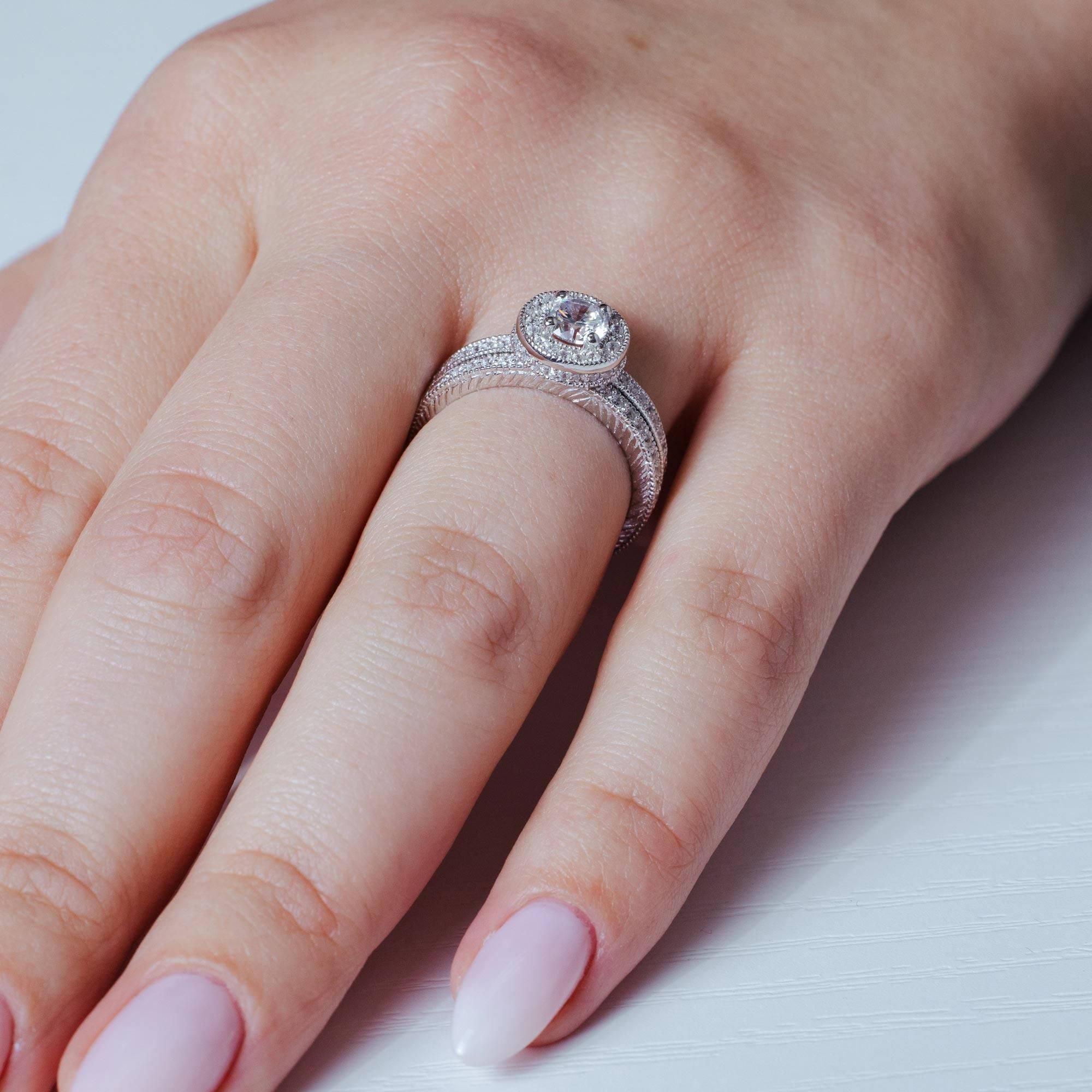 Anillo de Promesa Micro Pavé en Plata 925 – Set de compromiso