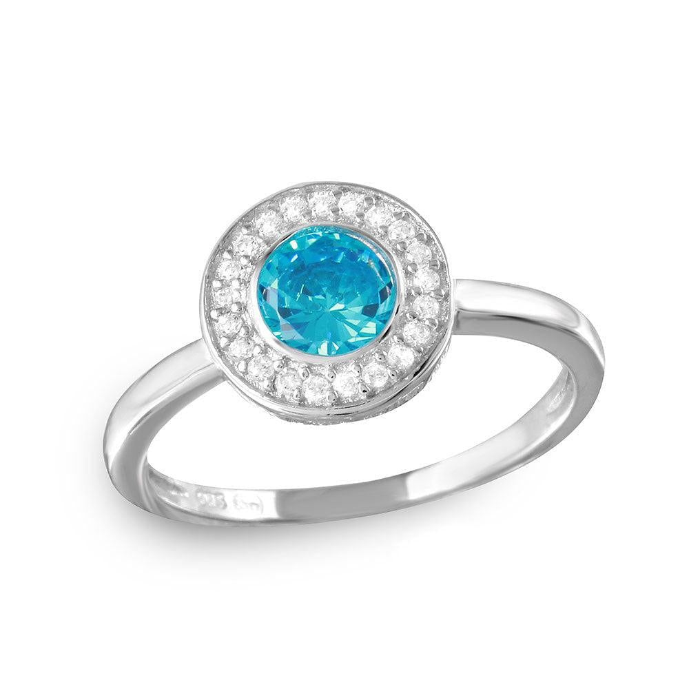 Anillo Halo con Piedra de Nacimiento en Plata 925 – Brillo personal