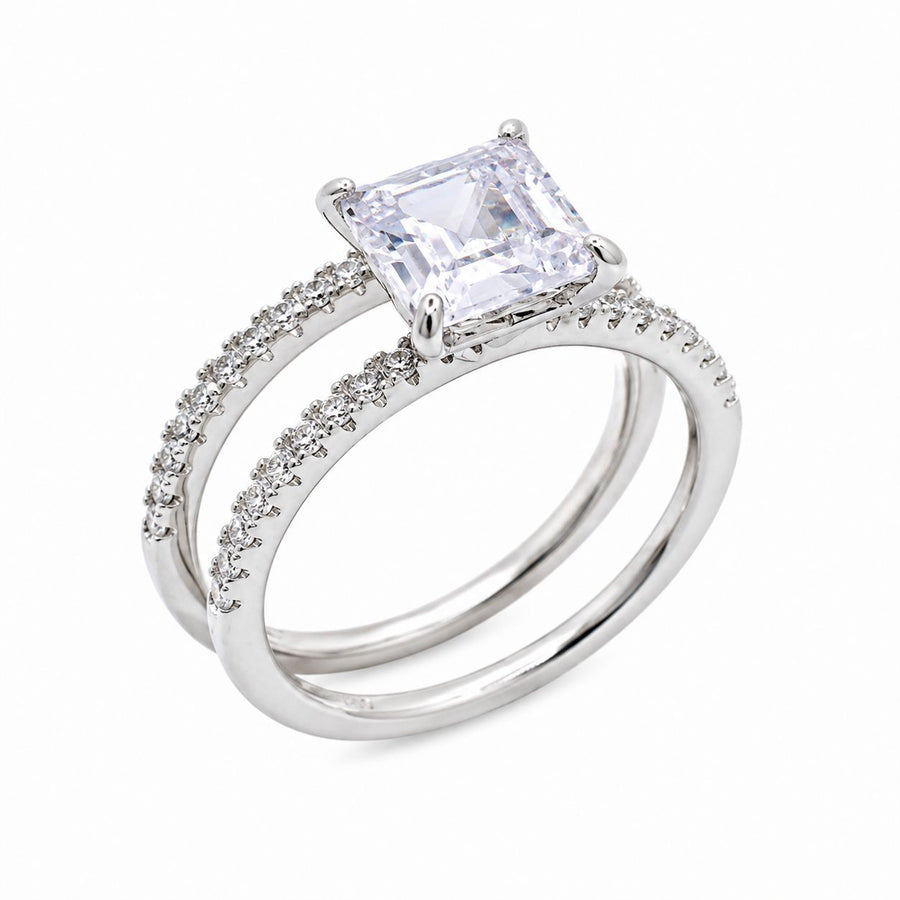 Anillo Solitario Cuadrado en Plata 925 – Diseño limpio y moderno