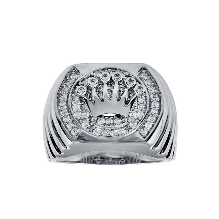 Anillo Disco Corona para Caballero – Plata .925 con rodio