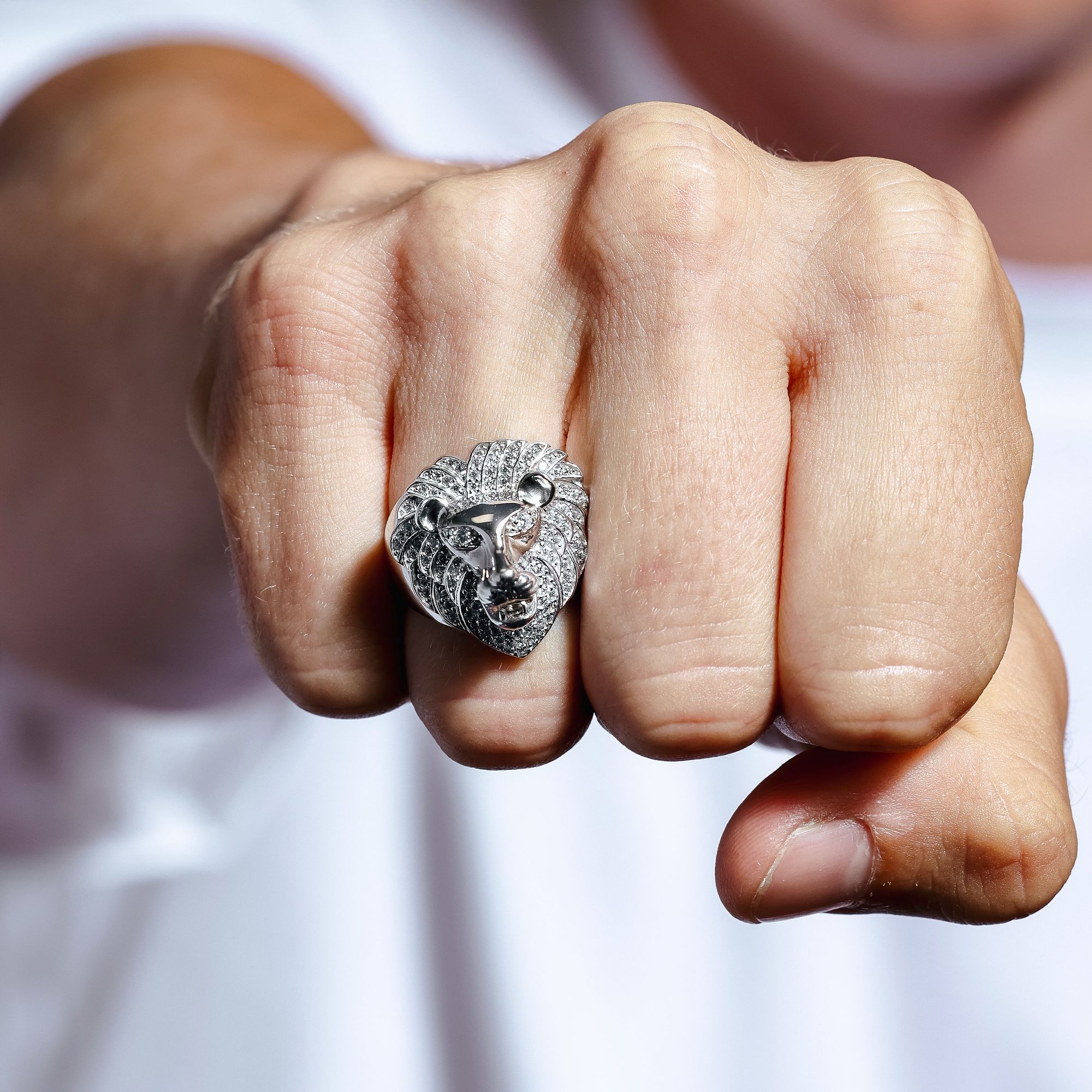 Anillo Rey León para Caballero – Plata .925 con rodio