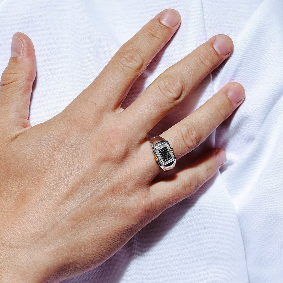 Anillo Dos Tonos para Caballero – Plata .925 con rodio