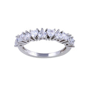 Anillo Semi Eternity de Corazones en Plata 925 – Amor que brilla