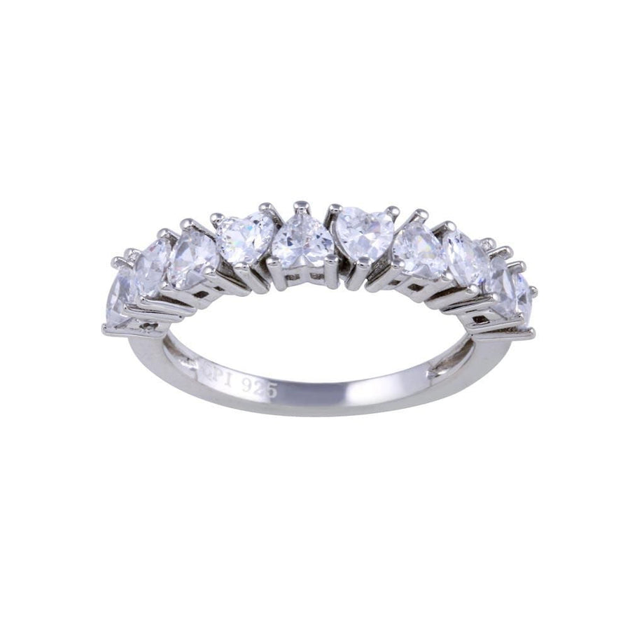 Anillo Semi Eternity de Corazones en Plata 925 – Amor que brilla
