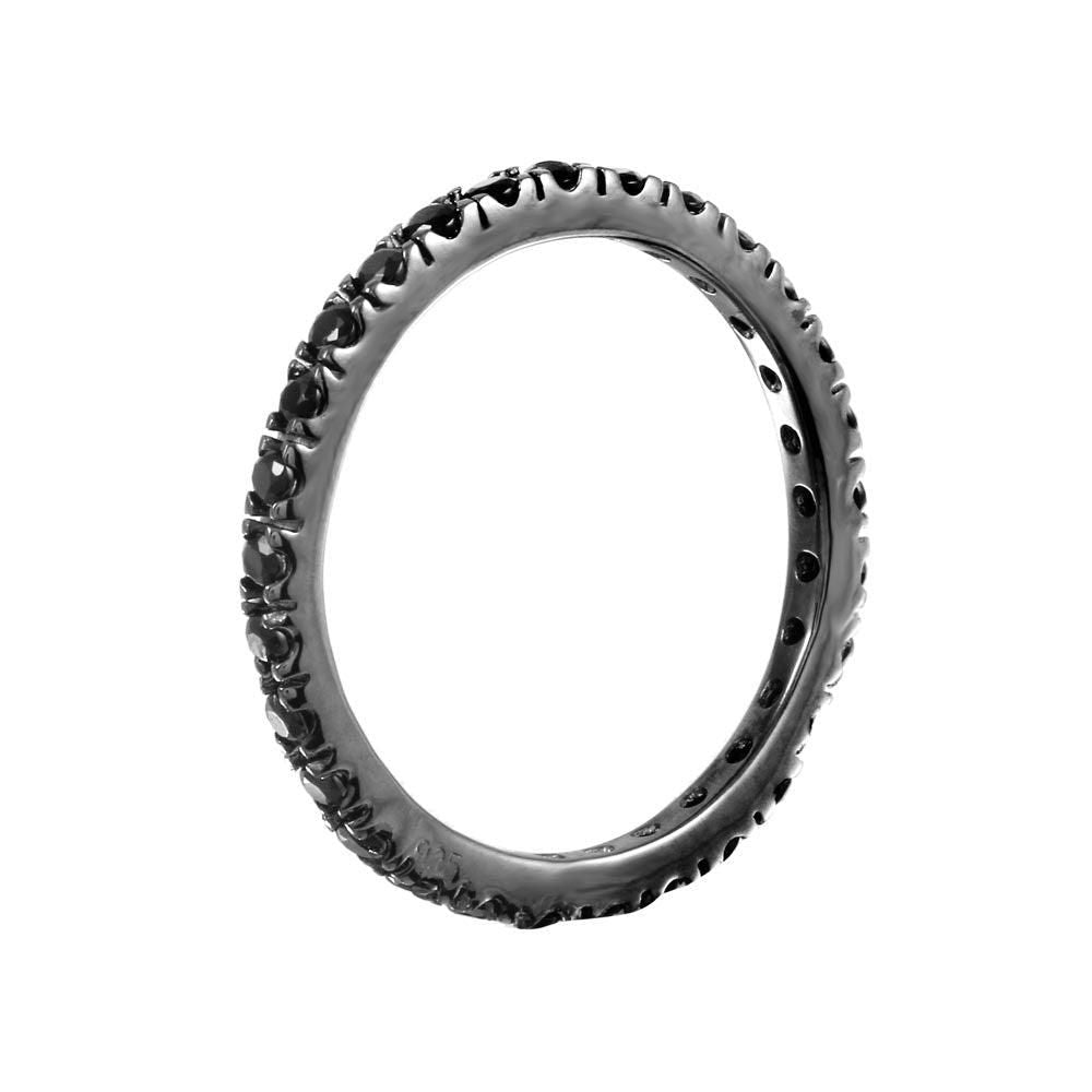 Anillo Churumbela Eternity Negra en Plata 925 con Rodio Negro – Clásico contemporáneo