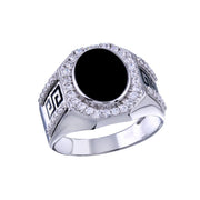 Anillo Ónix Grecas para Caballero – Plata .925 con rodio