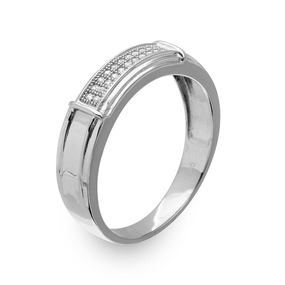 Anillo Doble Barra para Caballero – Plata .925 con rodio