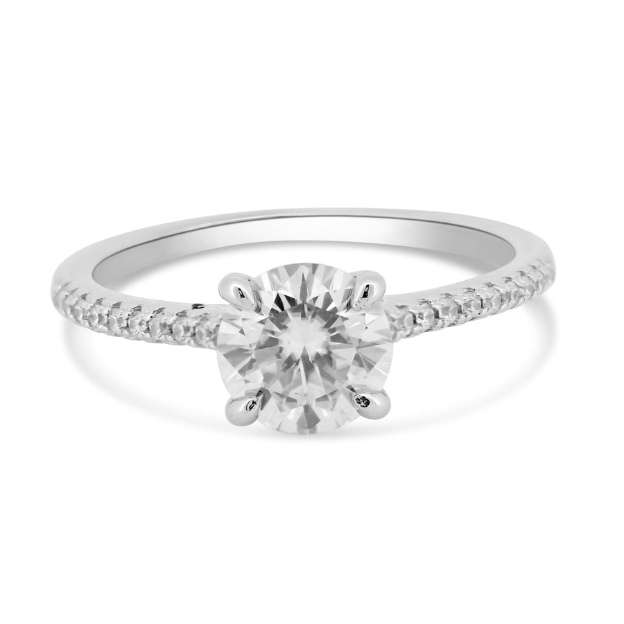 Anillo Solitario Moissanita 1 Quilate en Plata 925 – Clásico moderno