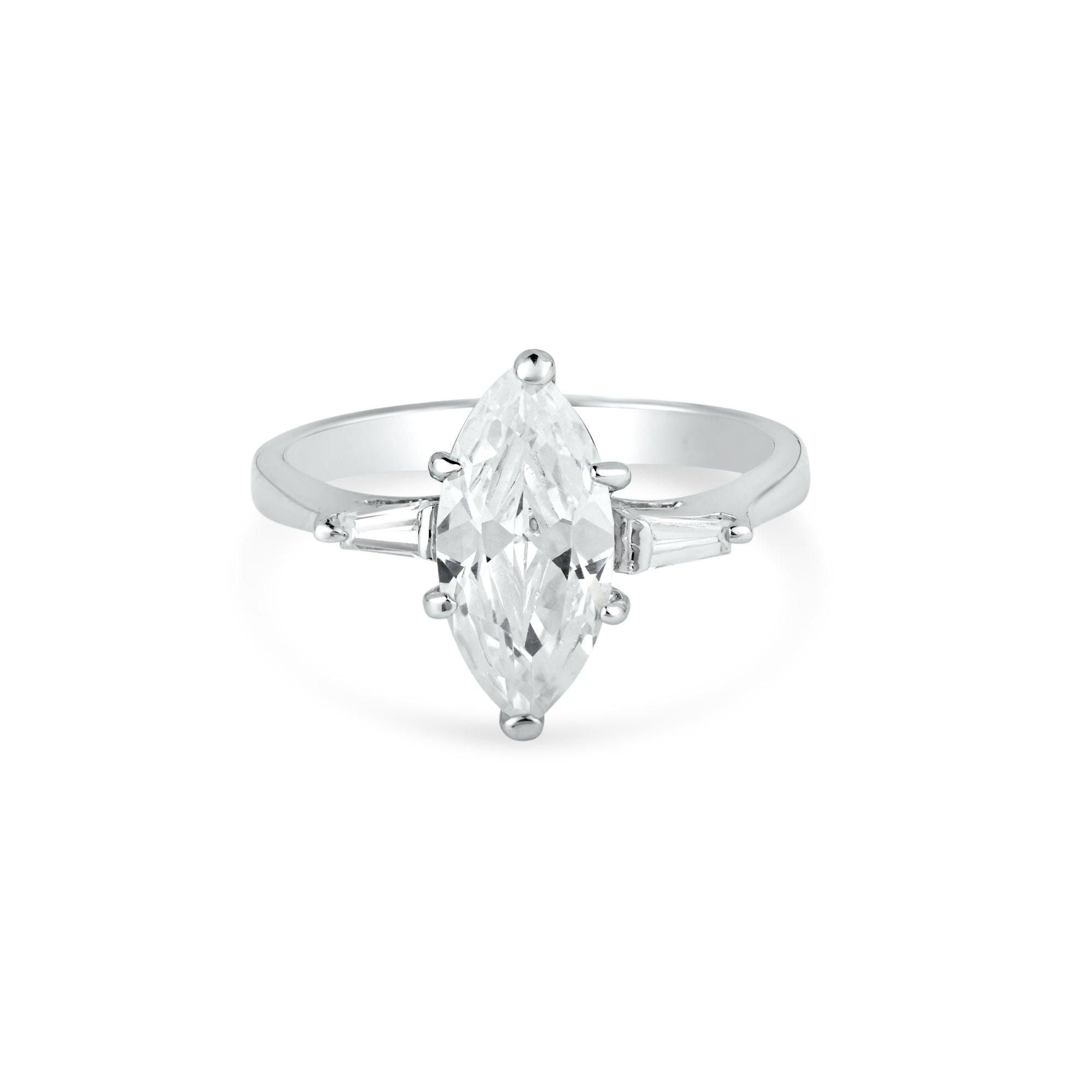 Anillo Solitario Marquise Zirconia en Plata 925 – Elegancia nupcial