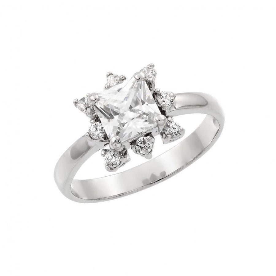 Anillo Solitario Corte Princesa en Plata 925 – Brillo deslumbrante