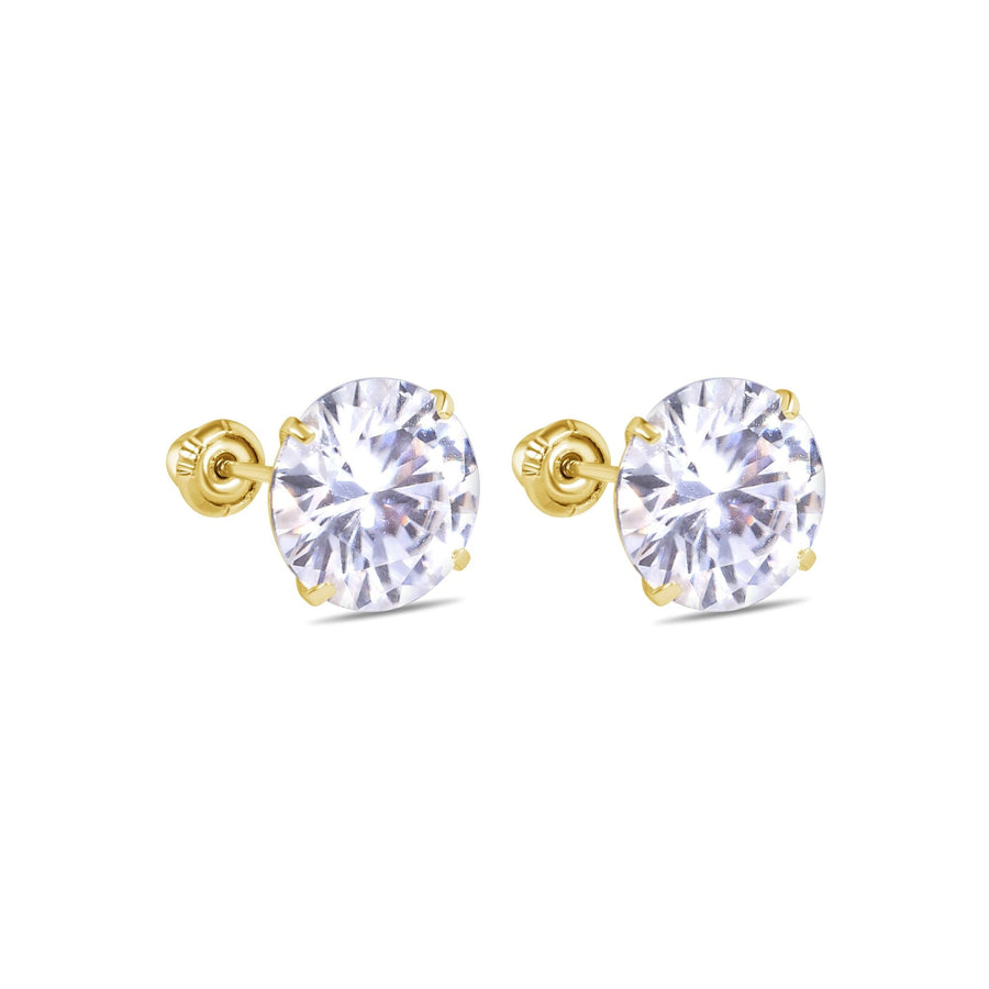 Broqueles Moissanita en Oro Amarillo 14K – Brillo redondo