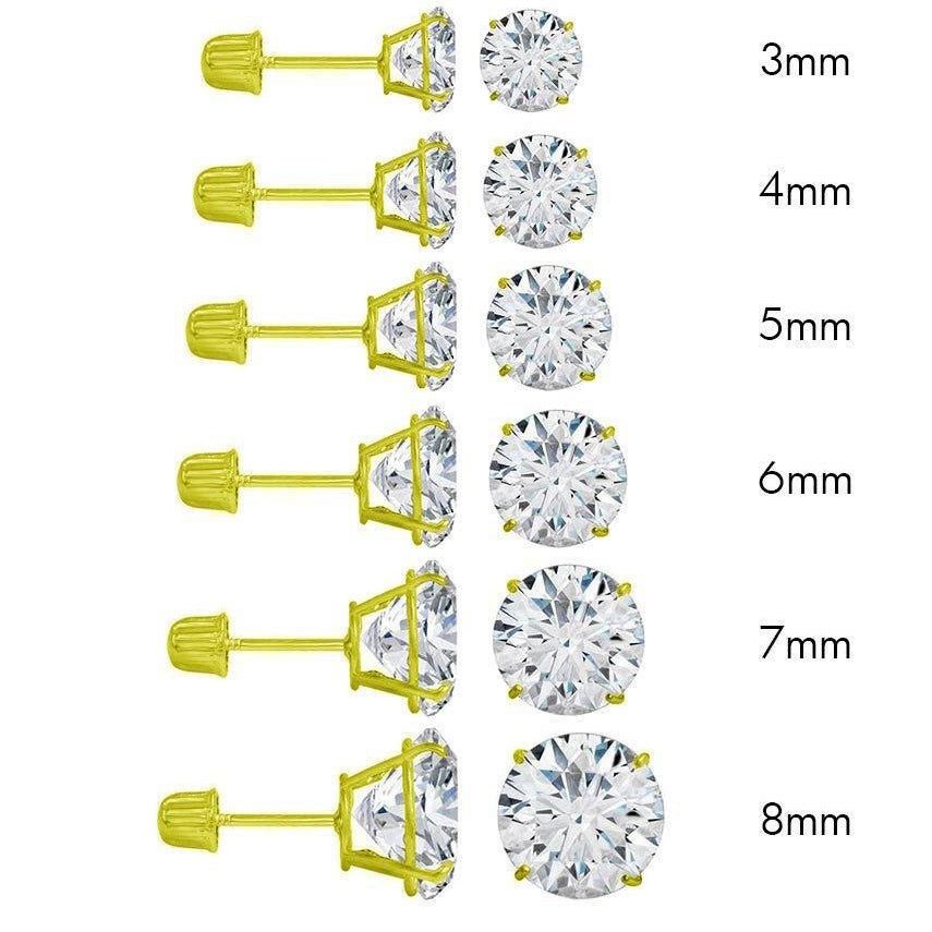Broqueles Moissanita en Oro Amarillo 14K – Brillo redondo