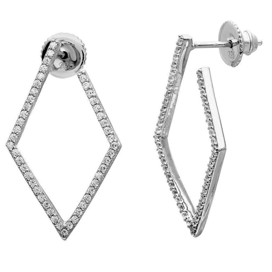 Aretes Diamante Abierto en Plata 925 – Atractivo moderno