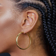 Aretes Aro Media Caña de 5 mm en Plata 925 – Sofisticación atemporal