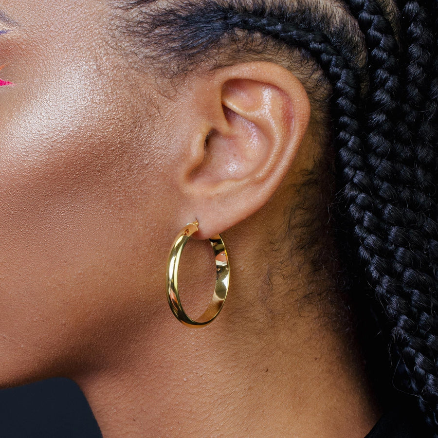 Aretes Aro Media Caña de 5 mm en Plata 925 – Sofisticación atemporal