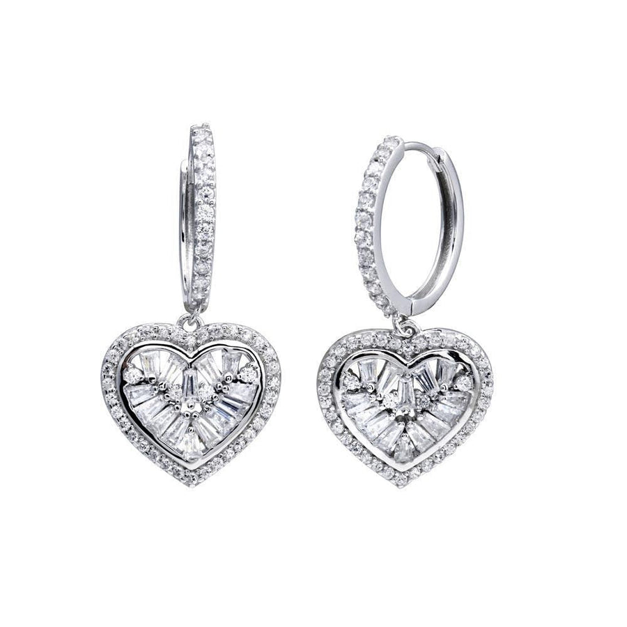 Aretes Corazón Colgante en Plata 925 – Brillo que se mueve