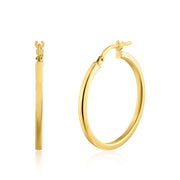 Aretes Aro Plano de 2 mm en Plata 925 – Elegancia discreta