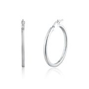 Aretes Aro Plano de 2 mm en Plata 925 – Elegancia discreta