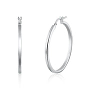 Aretes Aro Plano de 2 mm en Plata 925 – Elegancia discreta