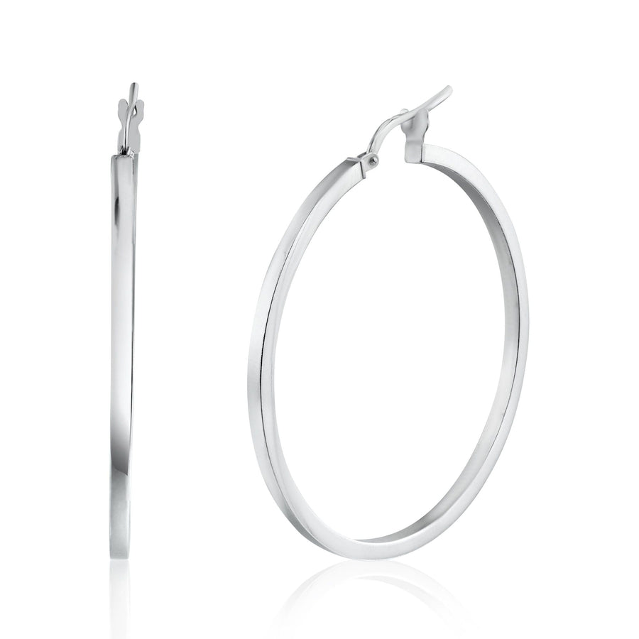 Aretes Aro Plano de 2 mm en Plata 925 – Elegancia discreta
