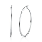 Aretes Aro Plano de 2 mm en Plata 925 – Elegancia discreta