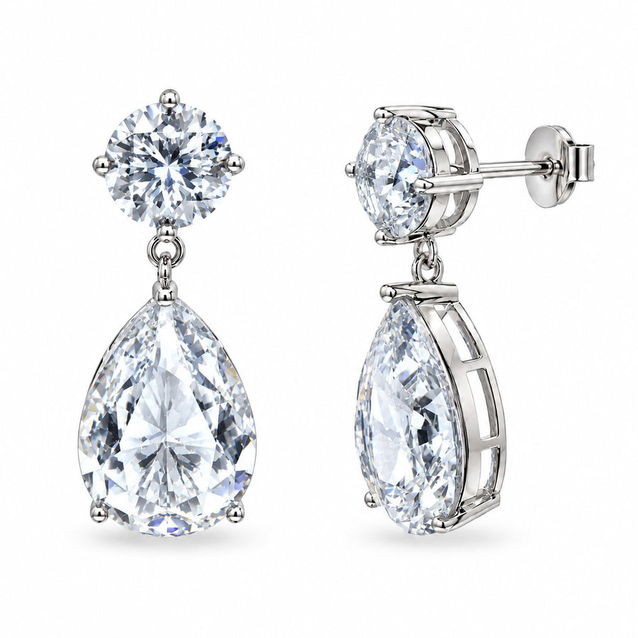 Aretes Gota Colgante con Circonitas en Plata 925 – Color que brilla
