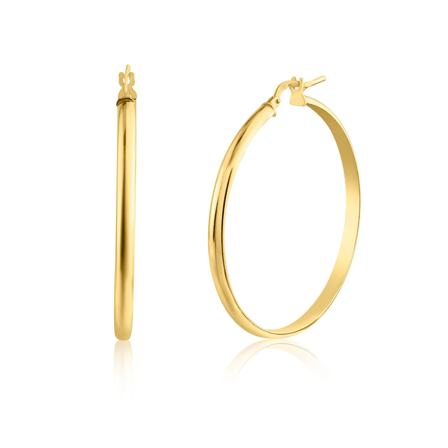 Aretes Aro Media Caña en Plata 925 – Elegancia discreta