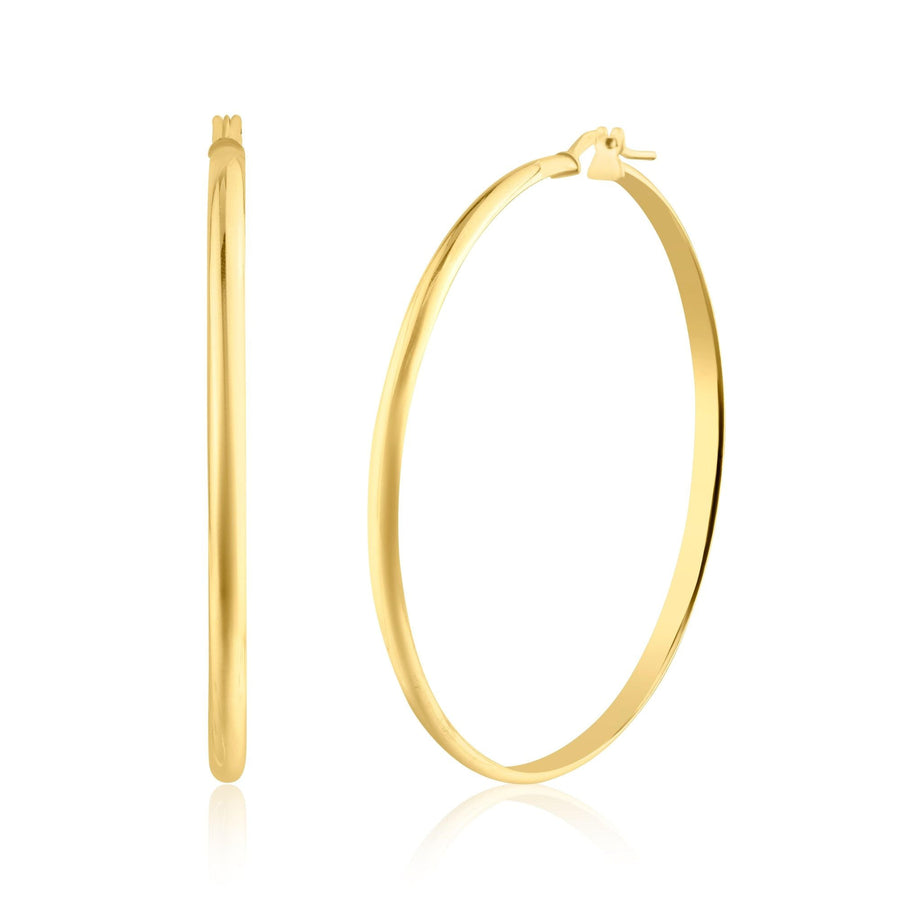 Aretes Aro Media Caña en Plata 925 – Elegancia discreta
