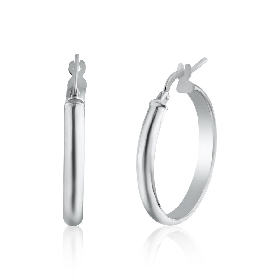 Aretes Aro Media Caña en Plata 925 – Elegancia discreta
