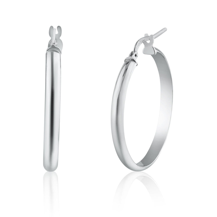 Aretes Aro Media Caña en Plata 925 – Elegancia discreta