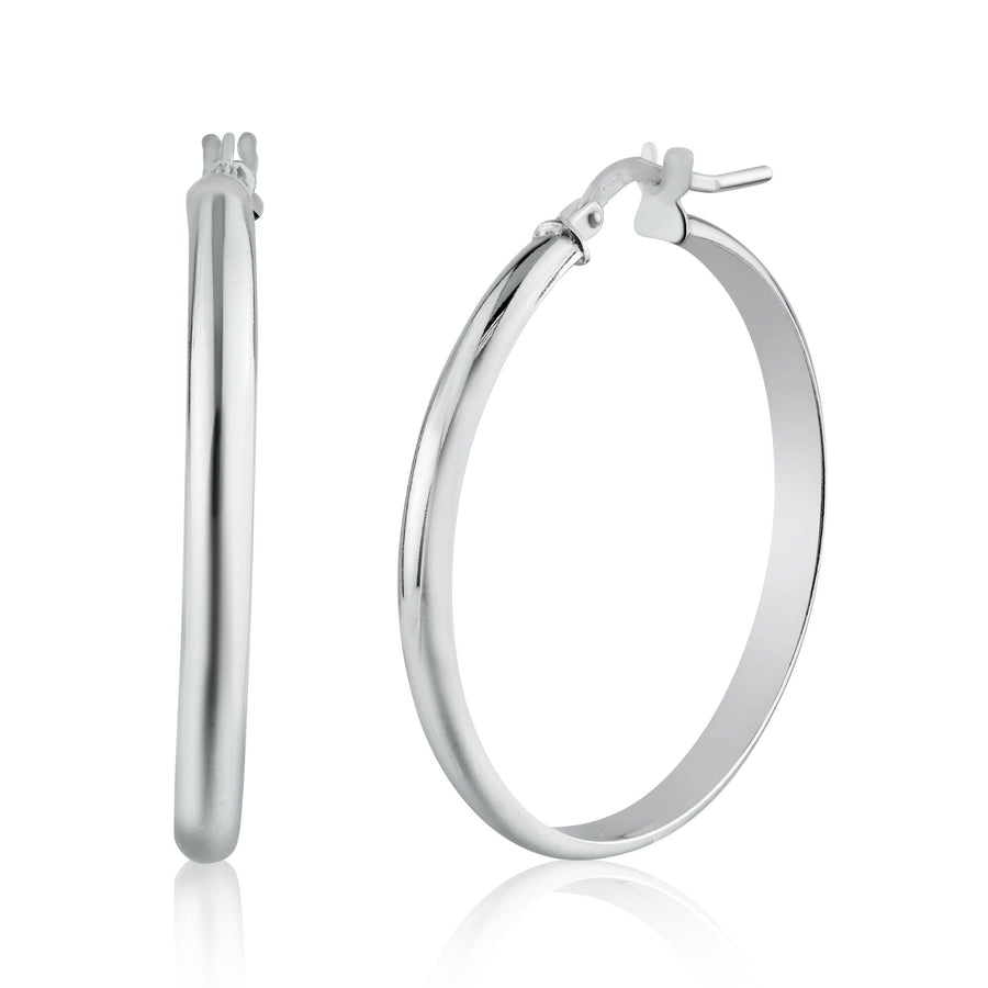 Aretes Aro Media Caña en Plata 925 – Elegancia discreta