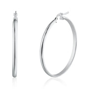 Aretes Aro Media Caña en Plata 925 – Elegancia discreta